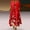 Red, variant on Babysbule Dresses For Women Ladies Casual Floral Print O-Neck Long Sleeve Irregular Loose Long Dress