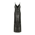 thumbnail image 5 of UPPADA Womens Bodycon Maxi Dress V Neck Halter Dress Ruched Cocktail Party Dress A-Line Dress Warp Dress Casual Midi Dresses Holiday Party Dresses Sales Today, 5 of 8