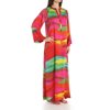 Women's Natori Sleepwear Y70407 Mirage Silky Satin Georgette Zip Caftan (Multi Mirage XL)