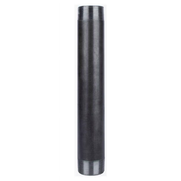 STZ 150X120BPN 302 112 x 12 in. Black Pipe Nipple - 1.50 x 12 in.