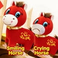 thumbnail image 3 of Happy Year of The Horse 2026 Plush, 9.84in Funny Smiling/Crying Horse Plushie Figurine, Chinese Lunar New Year Mascot Zodiac Ornament for Home Store Tabletop Decor (2*Smiling), 3 of 8