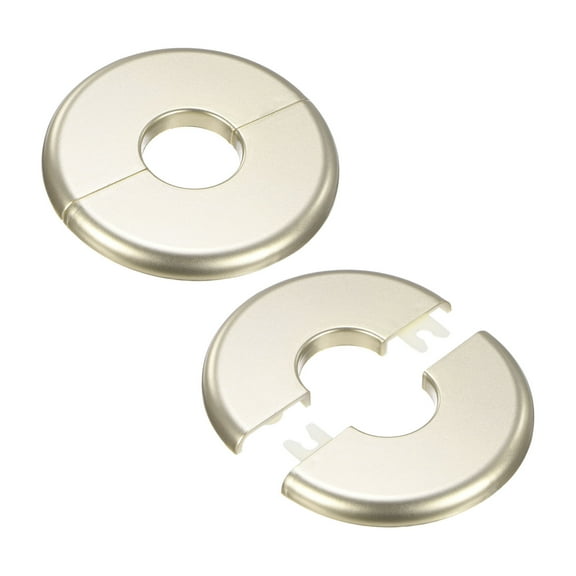 2-Pack Wall Split Flange, for 1 Inch/25mm OD Pipe ABS Escutcheon Plate Round Plumbing Cover Plates [Gold Tone]