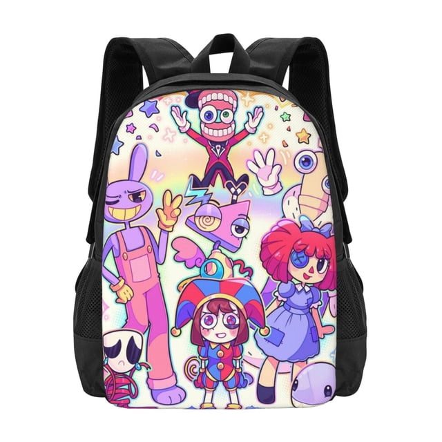 Mochila negra The Amazing Digital Circus para mujeres y hombres, ideal para trabajo, negocios, viajes, escuela, universidad, estudiantes, etc.