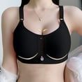 thumbnail image 3 of Bigersell Sports Bra Women Fashion Solid Color Comfortable Hollow Out Bra Underwear No Underwire Short Size Wireless Bra for Female, Style 4055, Black 44B, 3 of 8