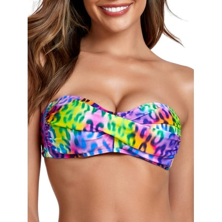 Ocean Blues Women s Halter Bikini Top Twist Bandeau Swimsuit Top Adjustable & Removable Straps Bikini Bathing Suits for Women