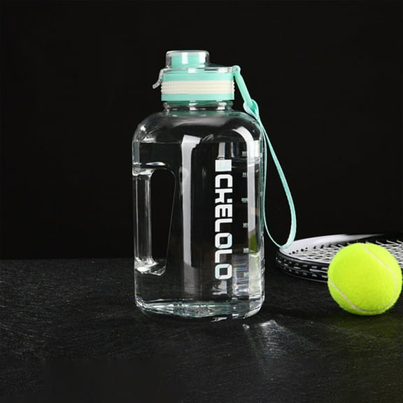 Water Bottle with Handle, Large Gallon Water Jug with Strap, Big Sports Bottle for Gym, Reusable Black Water Container, 74 oz, Leak Proof, BPA Free