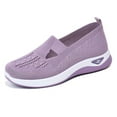 thumbnail image 5 of Women's New Large Size Casual Mesh Slip-on Women's Shoes Soft Sole Breathable Fashion Mother Shoes Pink qILAKOG Size 7, 5 of 7