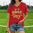 thumbnail image 1 of LVHAOGJOB Womens Short Sleeve Tees Print Shirts V Neck Pullover Plus Size Tops for Ladies, 1 of 6