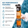 thumbnail image 3 of BONDURE Spray Foam Insulation, 40 Sq.Ft. (2x27.1 oz.) Closed Cell Spray Foam for Attic & Walls, Fire Rated, Reduces Energy Bills, Accessories Not Included, 3 of 7