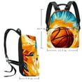 Basketball Leather Smart Backpack with Adjustable Shoulder Straps