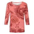 thumbnail image 3 of Uootdi Womens Floral Jacquard Tops Crew Neck Long Sleeve Textured Blouses Casual Patterned Tees Everyday Street Style Gift, 3 of 5