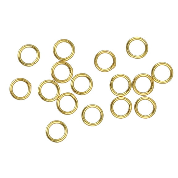 The Beadsmith Basic Elements Soldered Jump Rings – 4mm, Gold Plated, 0.61mm (22 Gauge) Wire Thickness, 16 Pieces – Findings for Making Keychains, Charms, Chain Mail and Body Jewelry