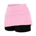 thumbnail image 5 of Women's Yoga Sport Mini Skirts Casual Solid Color Tennis Pocket Tummy Control Short Pink Skirt XXXXXL, 5 of 6