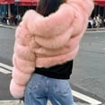 thumbnail image 3 of YueHuiYing Women's Faux Fur Coat Fluffy Fuzzy Shaggy Hooded Warm Long Sleeve Outerwear Jacket, 3 of 9