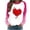 Pink, variant on Women's Valentine's Day Heart Print Long Sleeve Blouse, Casual Loose Fit Comfortable Tops, All Season Soft Polyester Shirt