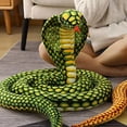 thumbnail image 3 of Simulation Doll Cobra Plush Toy Long Python Doll Rag Doll Zodiac Coiled Snake Fake Snake Props 170cm,1x Snake Doll,Green, 3 of 6
