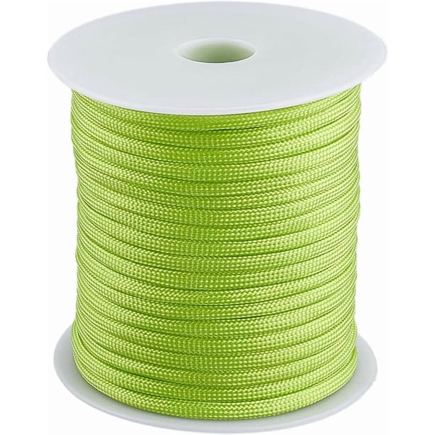 Cuerda de paracaídas de 4 mm (31 m), 7 hebras, 259 kg, nailon verde y amarillo, para supervivencia al aire libre