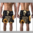 thumbnail image 3 of luoweisi Men's Beach Shorts Quick Dry Swim Trunks with Mesh Lining Sunflower Skull L, 3 of 5