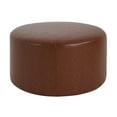 thumbnail image 6 of Christopher Knight Home 30" PU Upholstered Round Ottoman, Wood Frame, Light Brown, 6 of 7