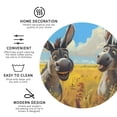 thumbnail image 3 of Fuzoiu Funny Countryside Donkey Print Leather Coasters Set,Drink Coasters Set of 4,for Tabletop Protection, Durable PVC Coasters,Home Décor and Housewarming Gift-Round Shape, 3 of 6