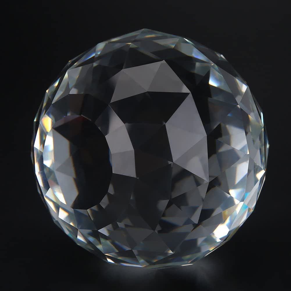 Cut Crystal Sphere 60/80mm Faceted Gazing Glass Ball Clear Prisms Hotel Decor 