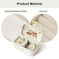 thumbnail image 3 of Casegrace Two-in-one Pearl Leather Jewelry Box Portable Rings Organizer for Women Girls Travel Earrings Display Case, 3 of 9