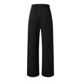 thumbnail image 5 of felwors Womens Cotton Linen Pants Casual Button Up High Waisted Wide Leg Trousers Black, M, 5 of 6