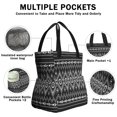 thumbnail image 3 of Boho Bohemia Geometric Line Art Drawstring Lunch Bag Women - Drawstring Lunch Bag Insulated for Work Office - Stain-Resistant Large Lunchbags for Women with Multi-Pockets, 3 of 6