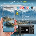thumbnail image 4 of Cámara digital 4K para fotografía con enfoque automático, cámara Vlogging WiFi mejorada de 64MP para YouTube con pantalla abatible 180 de 3", zoom 16X, cámaras de viaje compactas para principiantes co, 4 of 5