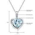thumbnail image 3 of Gem Stone King 925 Sterling Silver Sky Blue Topaz and White Topaz Heart Shape Pendant Necklace for Women (1.90 Cttw, Heart 8MM, Gemstone November Birthstone, with 18 inch Chain), 3 of 3