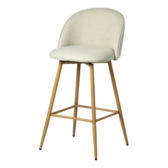 Homy Casa 26" Fabric Swivel Counter Stool Set of 2 Beige