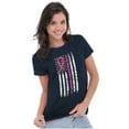 thumbnail image 4 of Breast Cancer Pink Line American Flag Womens Fitted Plus Size Graphic Tee Brisco Brands 3X, 4 of 5