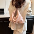 thumbnail image 5 of Bolsos de hombro de PU con lazo de gran capacidad, sólidos, 2024, ligeros, de lujo, con cadenas, informales, para mujer, a la moda, con cremallera, bolsos de mano, bolsas de Ombro, 5 of 5