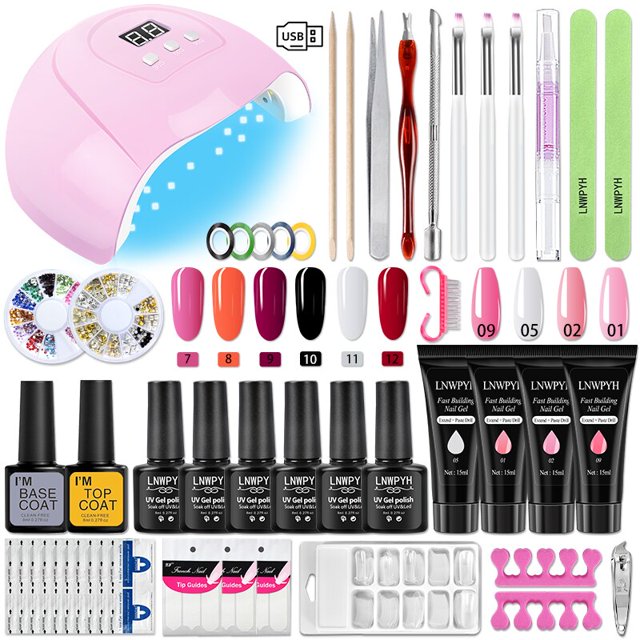 Juego de manicura y lámpara para uñas, Kit de esmalte de Gel eléctrico de 6 colores, decoraciones artísticas