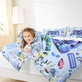 thumbnail image 6 of Manfei Teen Musical Note Bedding Comforter Set, Princess Butterfly Floral Twin Comforter Sets, Blue Guitar Music Reversible Bedding Set, Ultra Soft Home Decor, 2 Pieces, 6 of 8