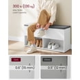 thumbnail image 6 of Cushioned Shoe Bench, 2 Open & 1 Hidden Compartments, White & Gray, Entryway Storage Bench, 6 of 9