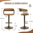 thumbnail image 4 of Dayalane Counter Height Bar Stools Set of 2, Modern Adjustable Height Barstools, Kitchen Island Chairs with PU Leather Upholstery Barrel Back for Dining Room Home Bar Patio Club, Brown, 4 of 12
