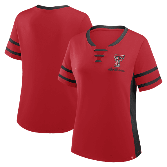 Women's Fanatics Red/Black Texas Tech Red Raiders Be Fearless Athena Lace-Up T-Shirt