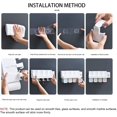 thumbnail image 4 of Dispensador de pasta de dientes, soporte para cepillos de dientes montado en la pared, organizador de baño multifuncional con 4 tazas, 8 ranuras para cepillos de dientes, soporte para maquillaje brillar  Electrónica, 4 of 4