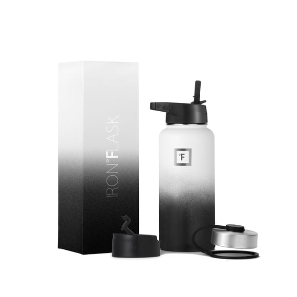 Iron Flask Bouteille d'Eau à Grand Goulot avec Couvercle à Paille Jour et Nuit 32 oz