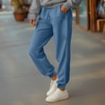 thumbnail image 4 of Dalix Butterfly Embroidered Sweatpant Soft Fleece Relaxed Fit Lounge Womens in Pebble Blue XS X-Small, 4 of 5