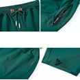 thumbnail image 5 of Tyhengta Mens Shorts Casual Drawstring Zipper Pockets Elastic Waist Blackish Green 29, 5 of 8