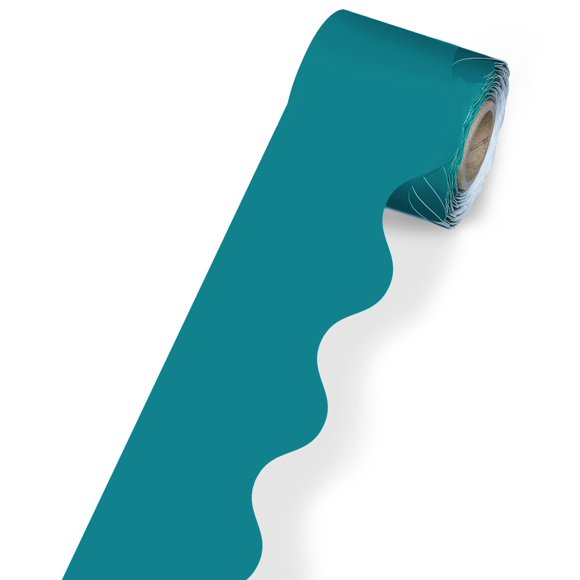 Carson Dellosa Bordes De Tablón De Anuncios Festoneados De 36 Pies, Color Verde Azulado, Bordes De Aula Para Tablón De Anuncios, Pizarra Blanca, Tablero De Corcho, Casillero Y Adorno De Tablón De Anun
