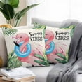 thumbnail image 5 of Outdoor Waterproof Pillow Covers Pack of 2, Summer Vibes Flamingo Summer Tropical Plants Palm Leaves Decorative Throw Pillowcases Cushion Covers for Garden Patio Tent Sofa Couch, 16x16 inch, 5 of 8