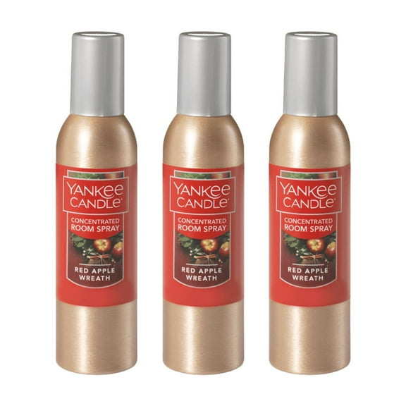 Yankee Candle Concentrated Air Freshener Room Spray, Odor Eliminator for Home, Bathroom, Red Apple Wreath, 1.5 Oz (Pack of 3)