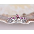 thumbnail image 3 of HeartsAndYou 2ct Natural Pink Ruby Crown Design Wedding Engagement Ring 14k SOLID White Gold, 3 of 9