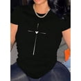 thumbnail image 6 of Women Casual Short Sleeve Tee 1 Pcs 100% Heavy Cotton - Comfortable Crew Neck, Soft Adorable Tees Tops, 6 of 9