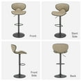 thumbnail image 4 of Hawsaiy Adjustable Swivel Bar Stools Set of 2 with Back and Footrest, Faux Leather Counter Height Kitchen Stools, Modern Bar Chairs for Island and Home Bar, Khaki, 4 of 8