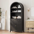 thumbnail image 5 of Danolapsi 73" Tall Arched Farmhouse Storage Cabinet,Freestanding Accent Cabinet with Adjustable Shelves,Modern Wood Display Cupboard for Living Room, Kitchen Pantry, Bathroom & Bedroom, 5 of 8