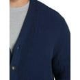 thumbnail image 2 of Oak Hill by DXL Men's Big and Tall Ribbed V-Neck Cardigan Dress Blues 2XLT, 2 of 5